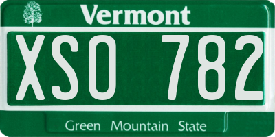 VT license plate XSO782