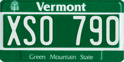 VT license plate XSO790
