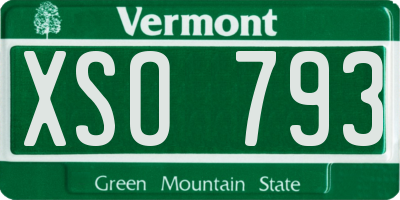 VT license plate XSO793