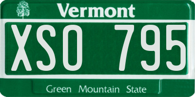 VT license plate XSO795