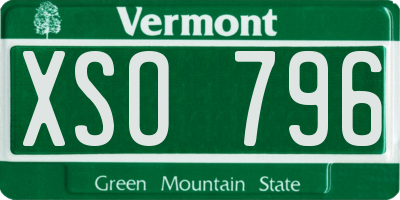 VT license plate XSO796
