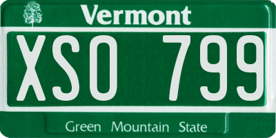 VT license plate XSO799