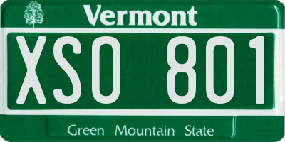 VT license plate XSO801