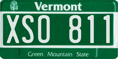 VT license plate XSO811