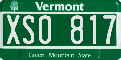 VT license plate XSO817