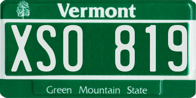 VT license plate XSO819