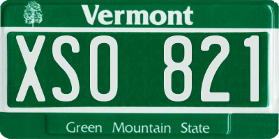 VT license plate XSO821