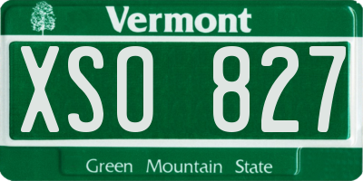 VT license plate XSO827