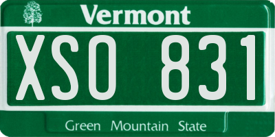 VT license plate XSO831