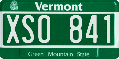 VT license plate XSO841