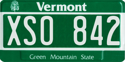 VT license plate XSO842