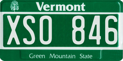 VT license plate XSO846