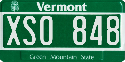 VT license plate XSO848