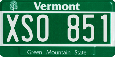 VT license plate XSO851