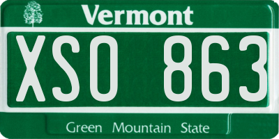 VT license plate XSO863