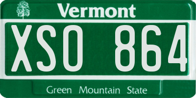 VT license plate XSO864