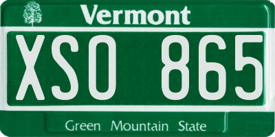VT license plate XSO865