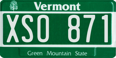 VT license plate XSO871