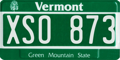 VT license plate XSO873