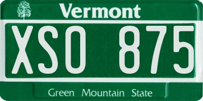 VT license plate XSO875