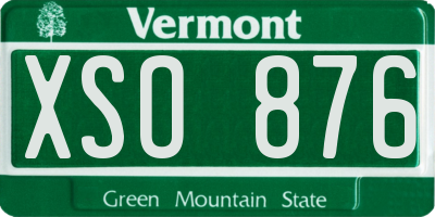 VT license plate XSO876