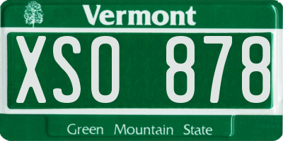 VT license plate XSO878