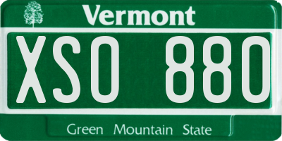 VT license plate XSO880