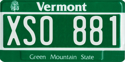 VT license plate XSO881