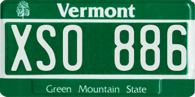 VT license plate XSO886