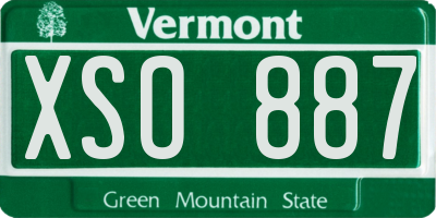 VT license plate XSO887