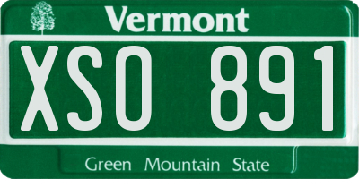 VT license plate XSO891