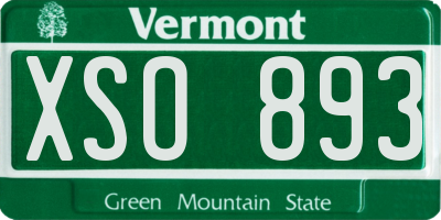 VT license plate XSO893