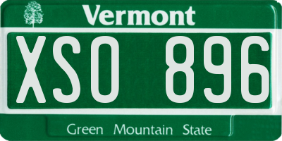 VT license plate XSO896
