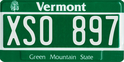 VT license plate XSO897