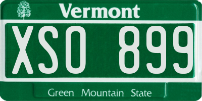 VT license plate XSO899