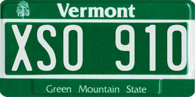 VT license plate XSO910