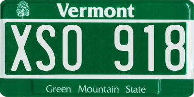 VT license plate XSO918