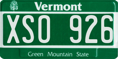 VT license plate XSO926