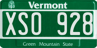 VT license plate XSO928