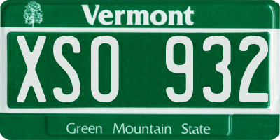 VT license plate XSO932