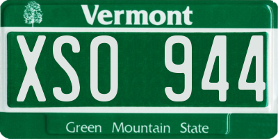 VT license plate XSO944