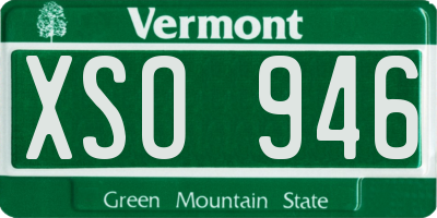 VT license plate XSO946