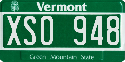 VT license plate XSO948