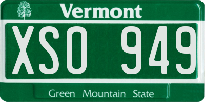 VT license plate XSO949