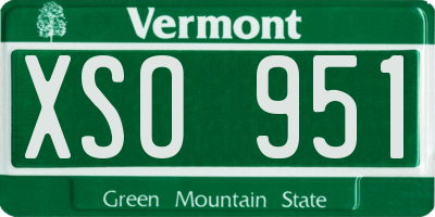 VT license plate XSO951