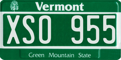 VT license plate XSO955