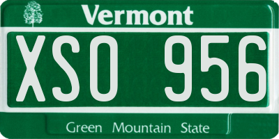VT license plate XSO956