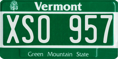 VT license plate XSO957