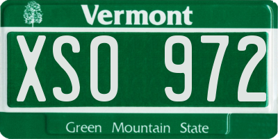 VT license plate XSO972