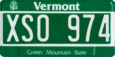 VT license plate XSO974